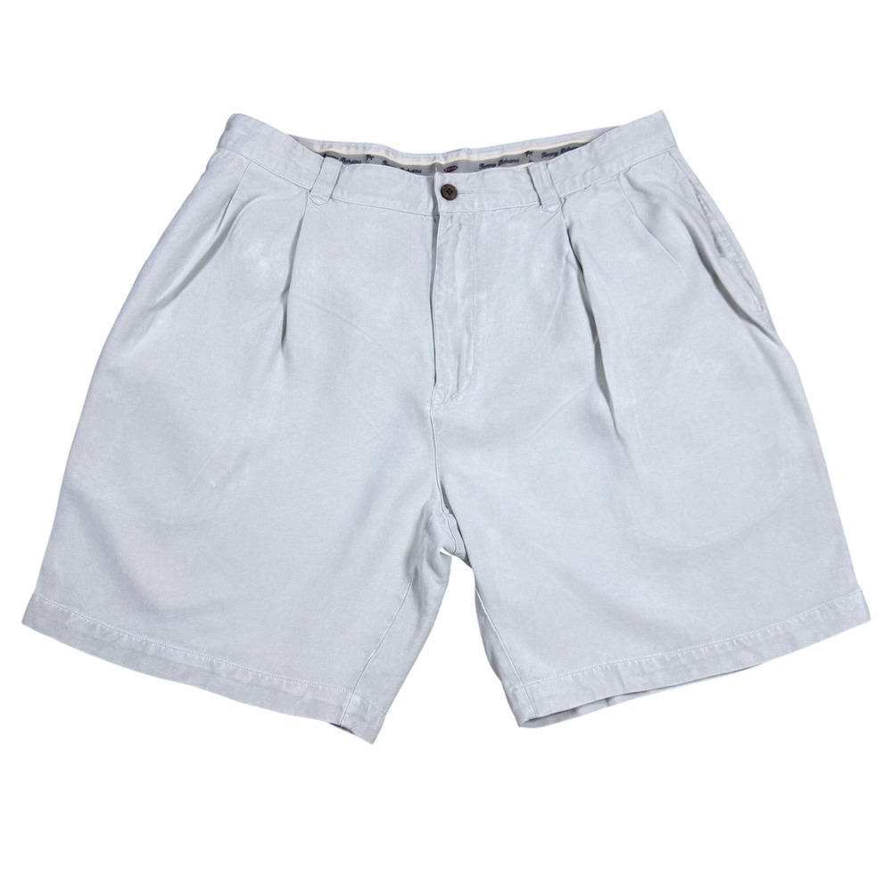 Tommy Bahama‎ Mens Silk Pleated Shorts Light Blue Size 36 Casual Beach Vacation